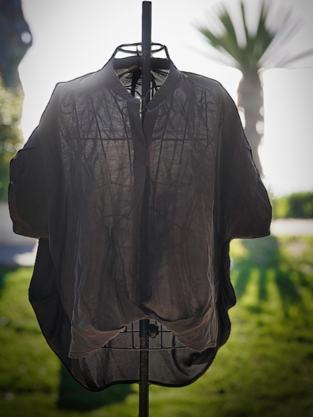 La Mine Dor Charcoal Black Avant-Garde High-Low Tunic - S/M